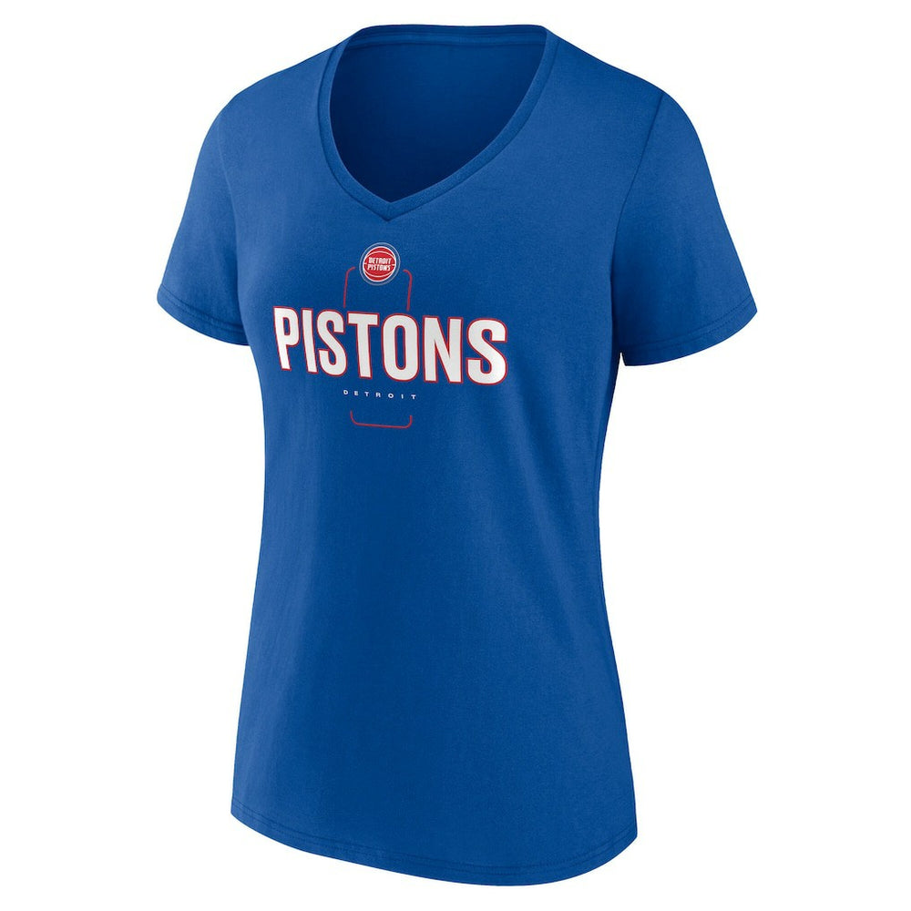 Detroit Pistons Women's Center Court Name & Number Custom V-Neck T-Shirt sale - Blue on sale