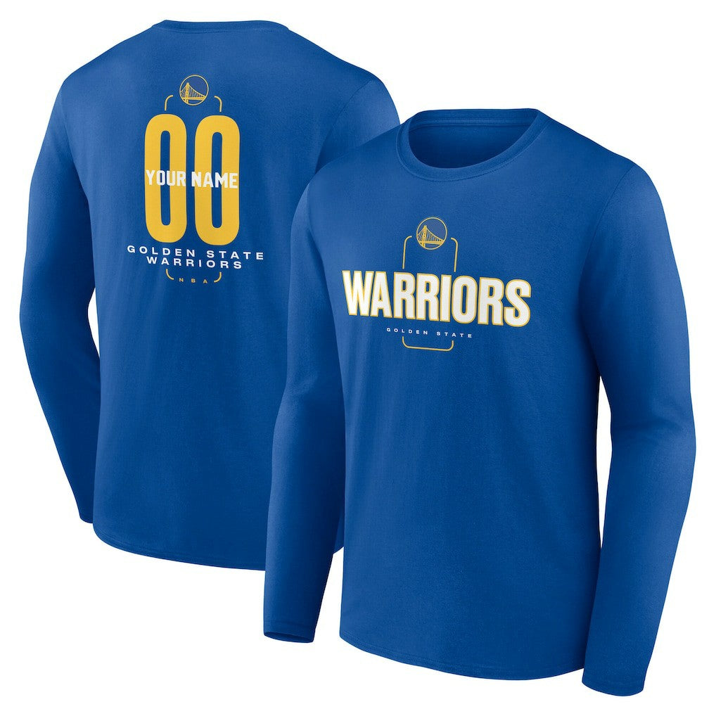 Golden State Warriors Center Court Name & Number Custom Long Sleeve T-Shirt sale - Royal sale