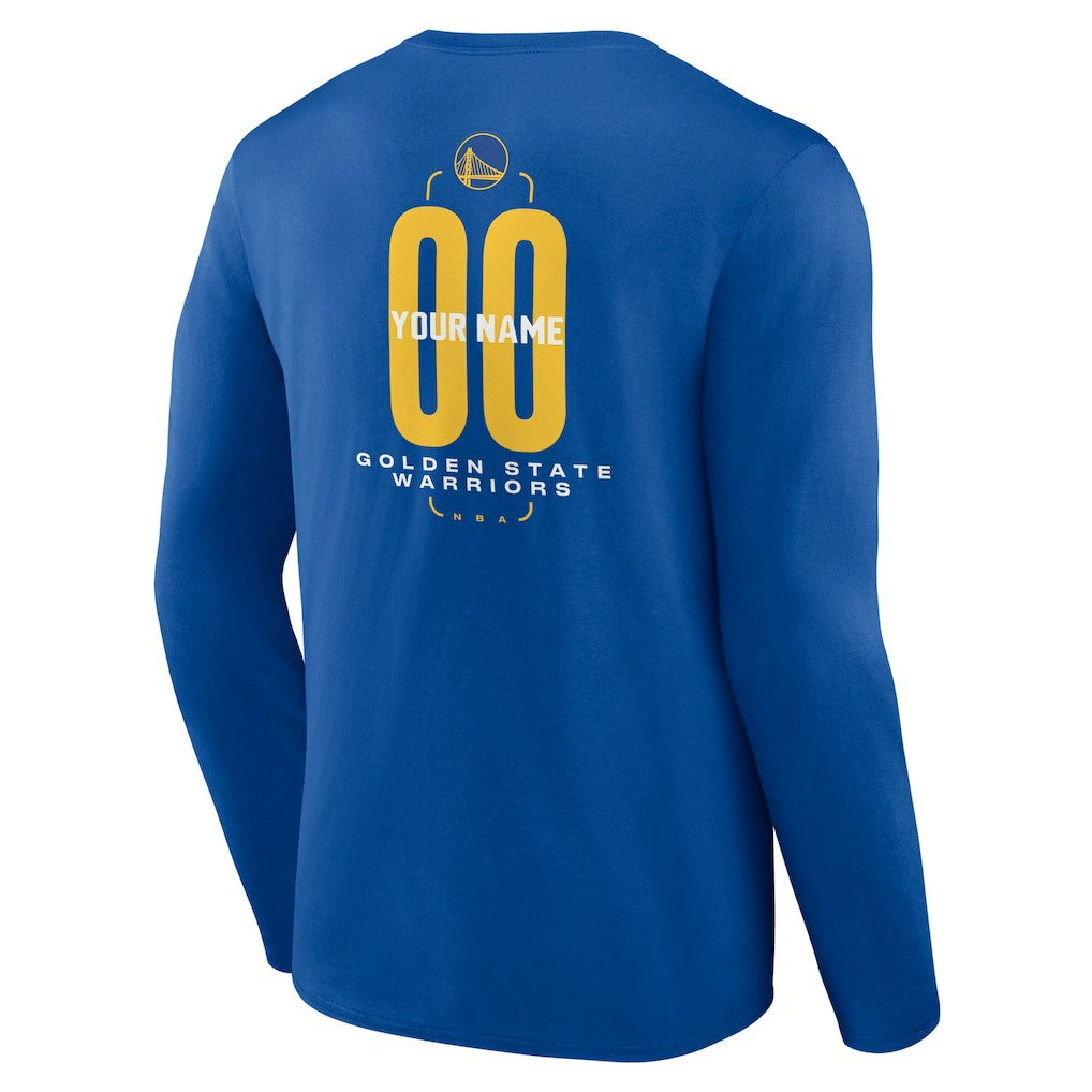 Golden State Warriors Center Court Name & Number Custom Long Sleeve T-Shirt sale - Royal sale