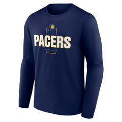 Indiana Pacers Center Court Name & Number Custom Long Sleeve T-Shirt - Navy for sale