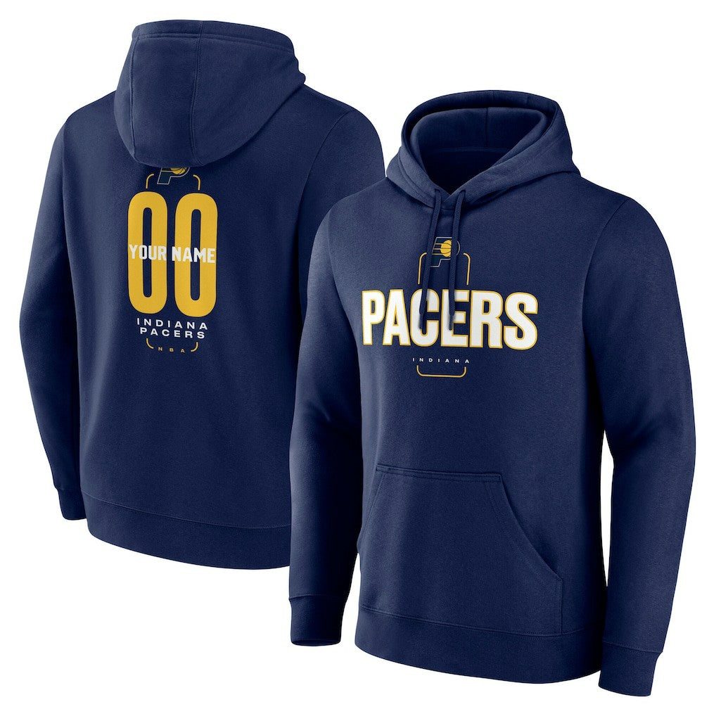 Indiana Pacers Center Court Name & Number Custom Hoodie - Navy sale