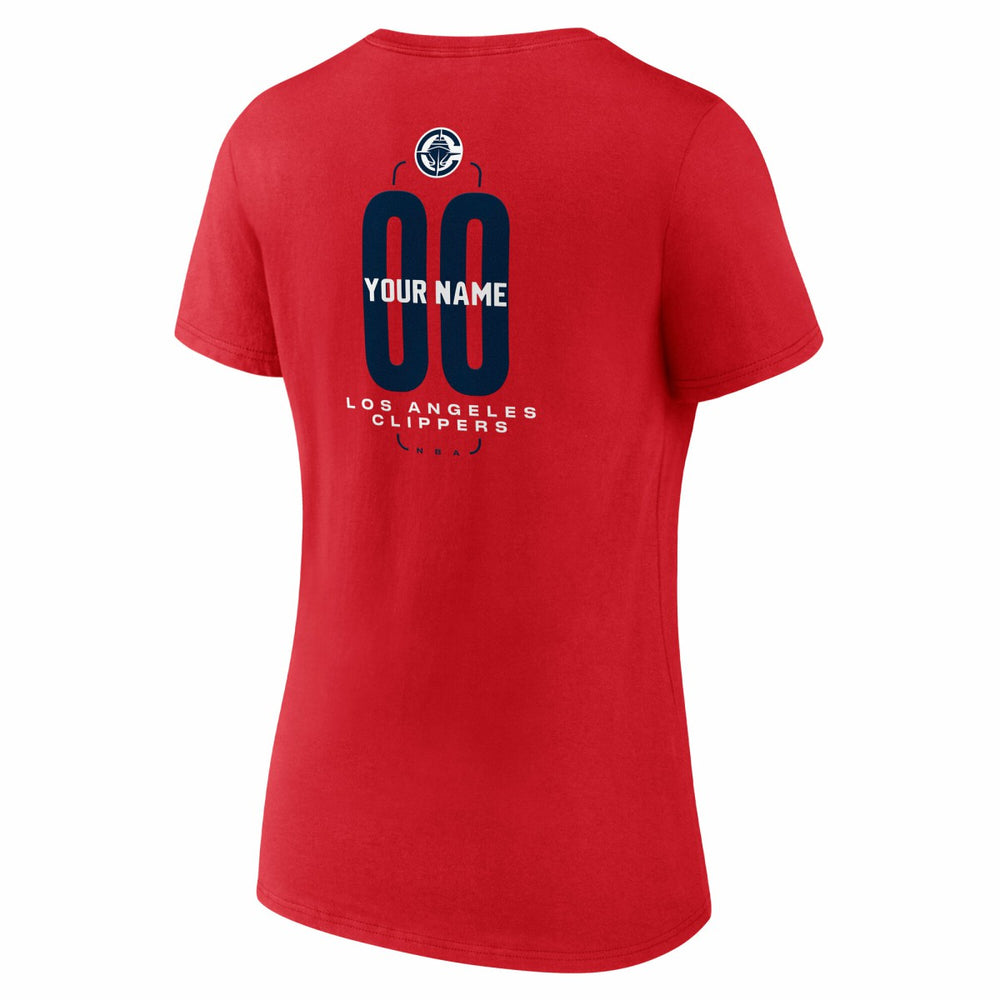 LA Clippers Women's Center Court Name & Number Custom V-Neck T-Shirt - Red online