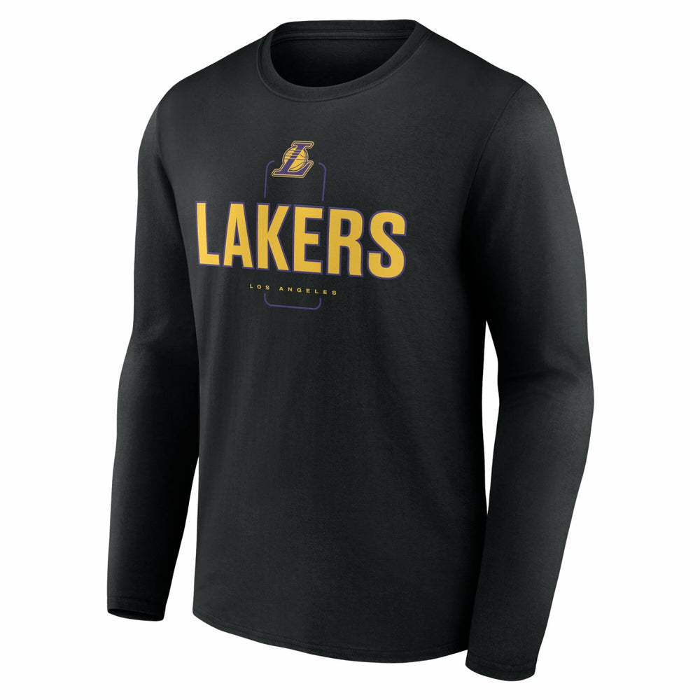 Los Angeles Lakers Center Court Name & Number Custom Long Sleeve T-Shirt - Black cheap