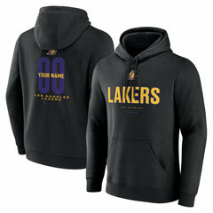 Los Angeles Lakers Center Court Name & Number Custom Hoodie - Black outlet