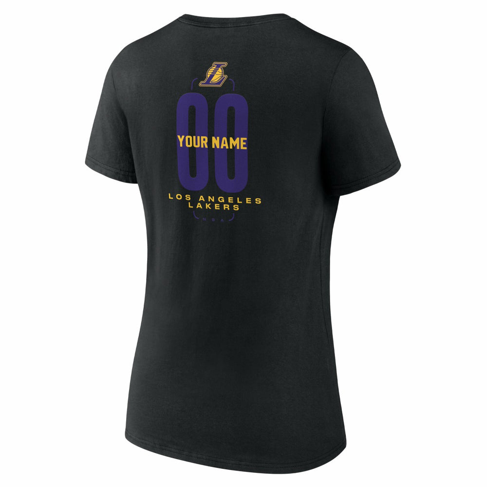 Los Angeles Lakers Women's Center Court Name & Number Custom V-Neck T-Shirt - Black online