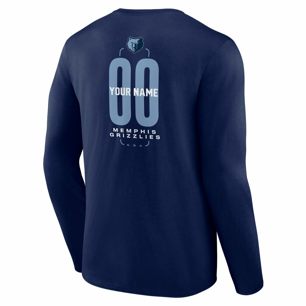 Memphis Grizzlies Center Court Name & Number Custom Long Sleeve T-Shirt - Navy online