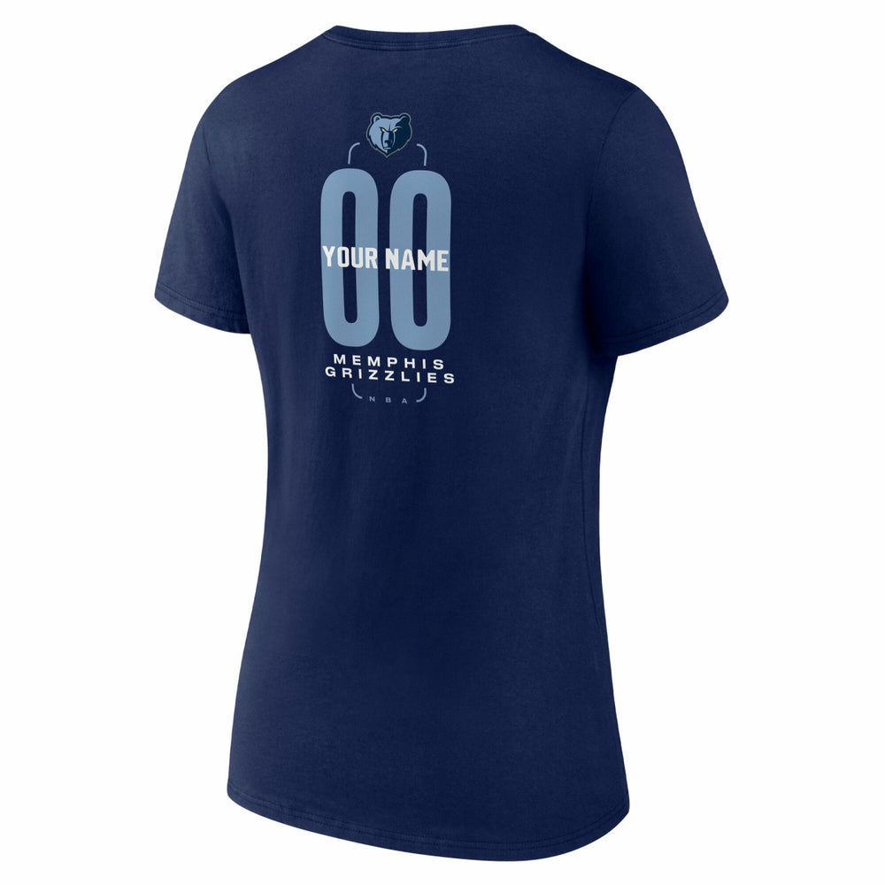 Memphis Grizzlies Women's Center Court Name & Number Custom V-Neck T-Shirt - Navy sale