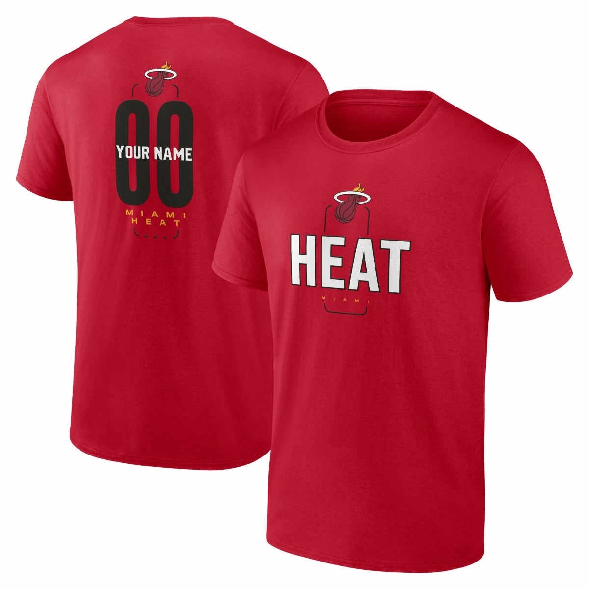 Miami Heat Center Court Name & Number Custom T-Shirt - Red outlet