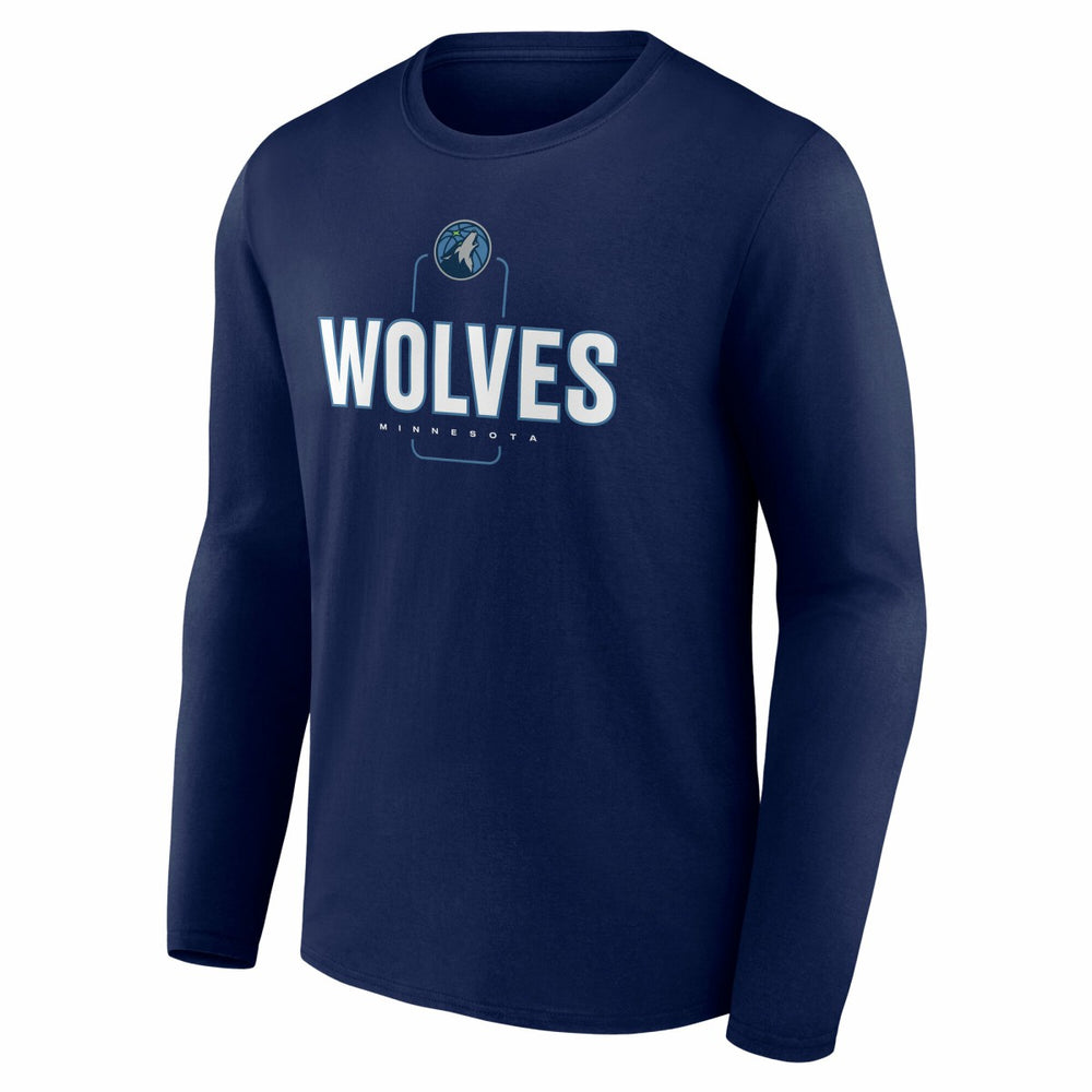 Minnesota Timberwolves Center Court Name & Number Custom Long Sleeve T-Shirt - Navy cheap