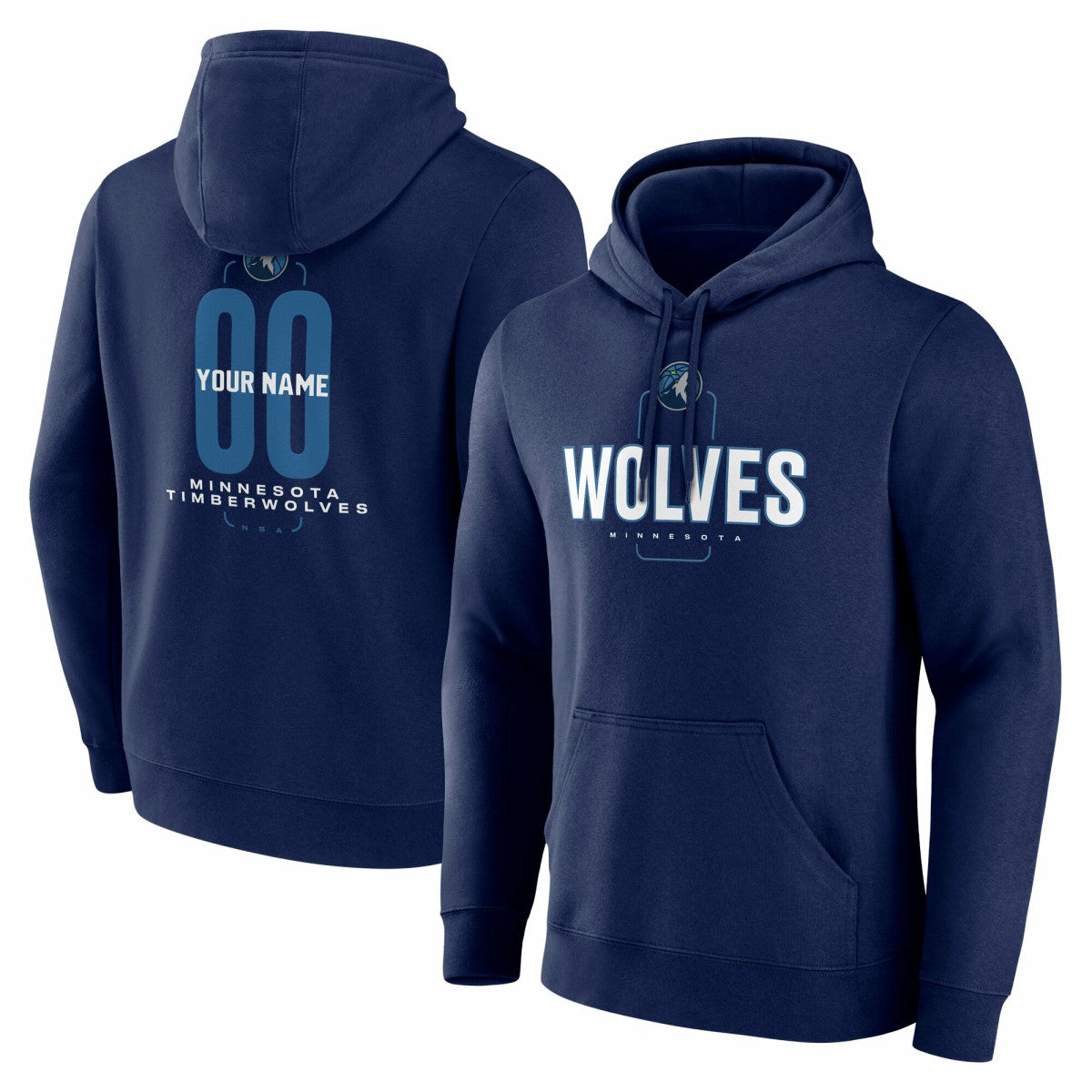 Minnesota Timberwolves Center Court Name & Number Custom Hoodie - Navy outlet