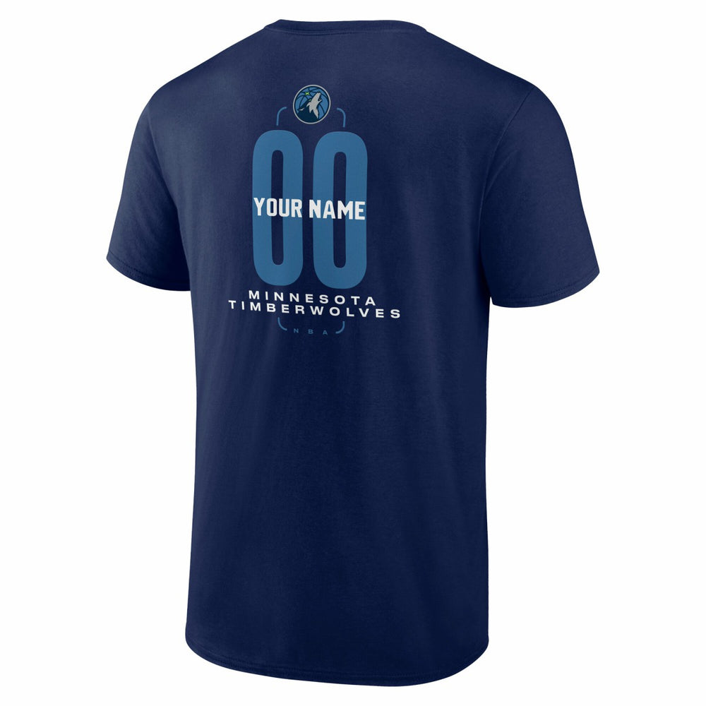 Minnesota Timberwolves Center Court Name & Number Custom T-Shirt - Navy sale
