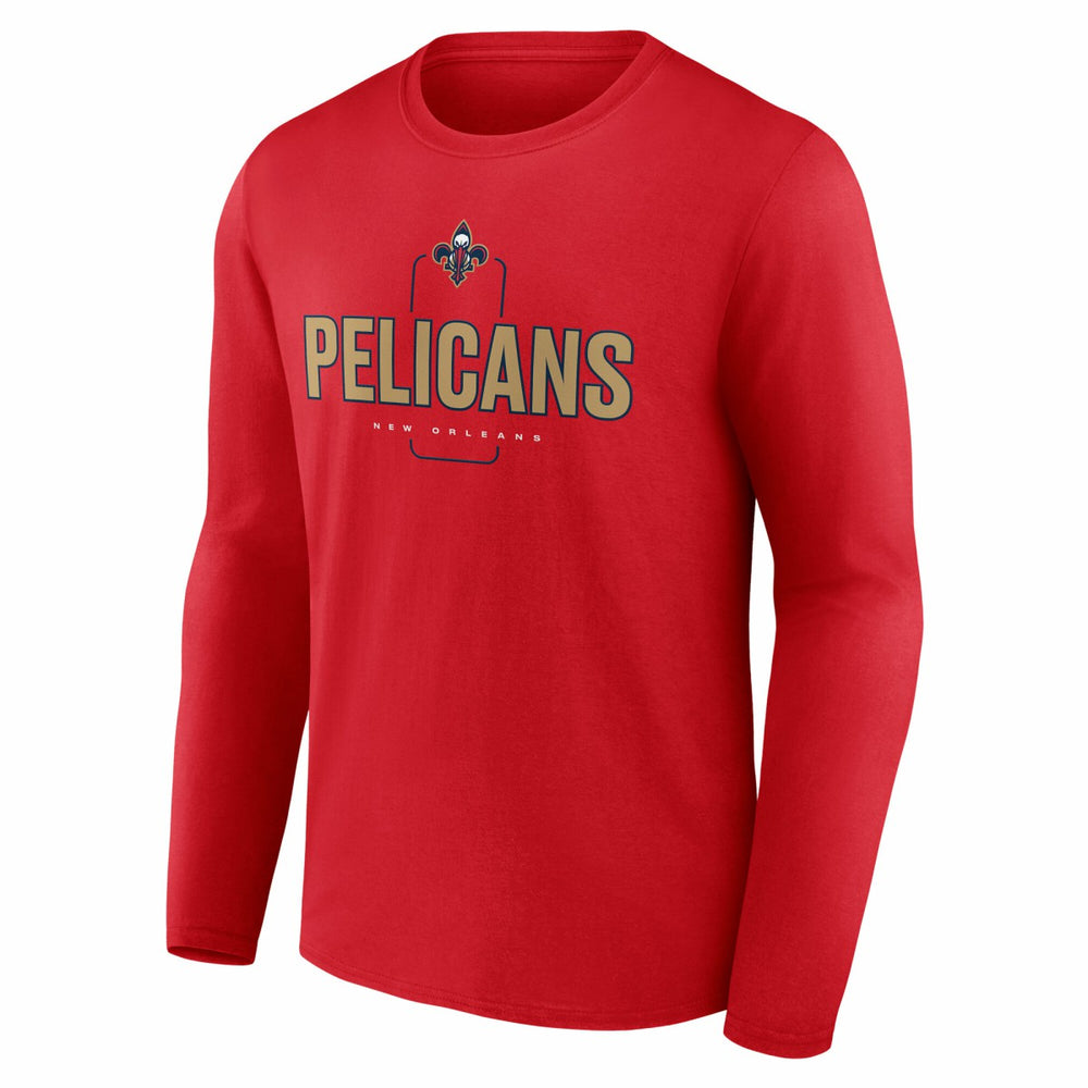 New Orleans Pelicans Center Court Name & Number Custom Long Sleeve T-Shirt - Red sale