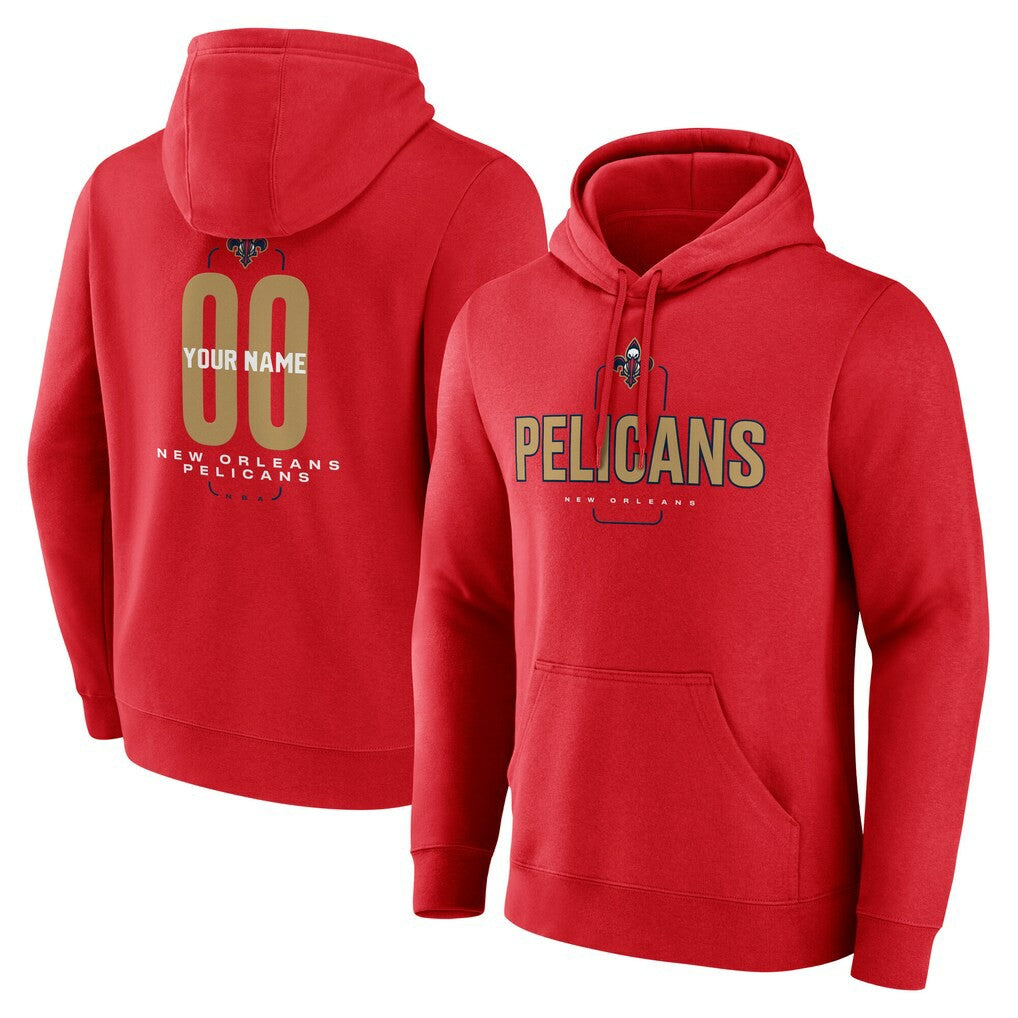 New Orleans Pelicans Center Court Name & Number Custom Hoodie - Red cheap