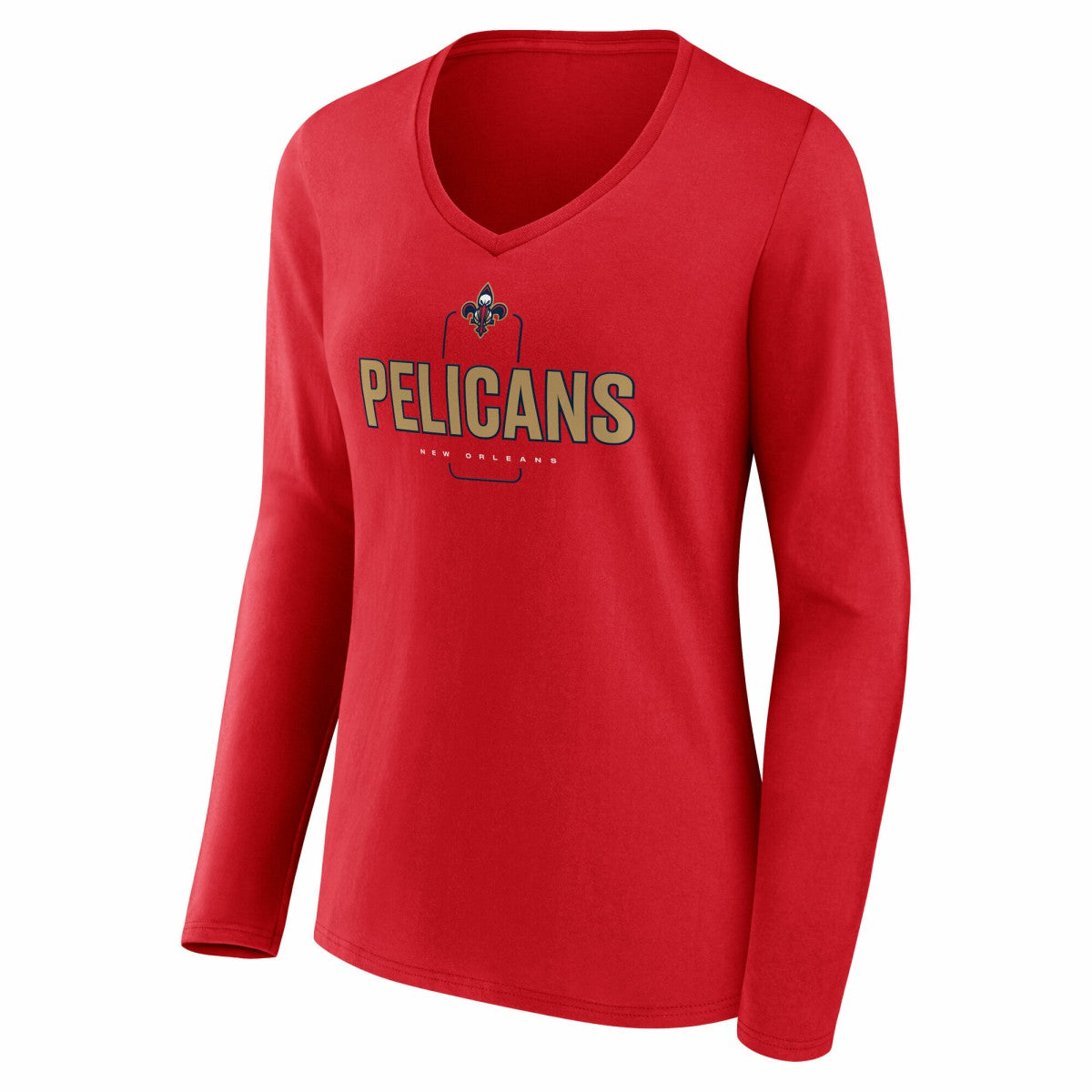 New Orleans Pelicans Women's Center Court Name & Number Custom Long Sleeve V-Neck T-Shirt - Red discount