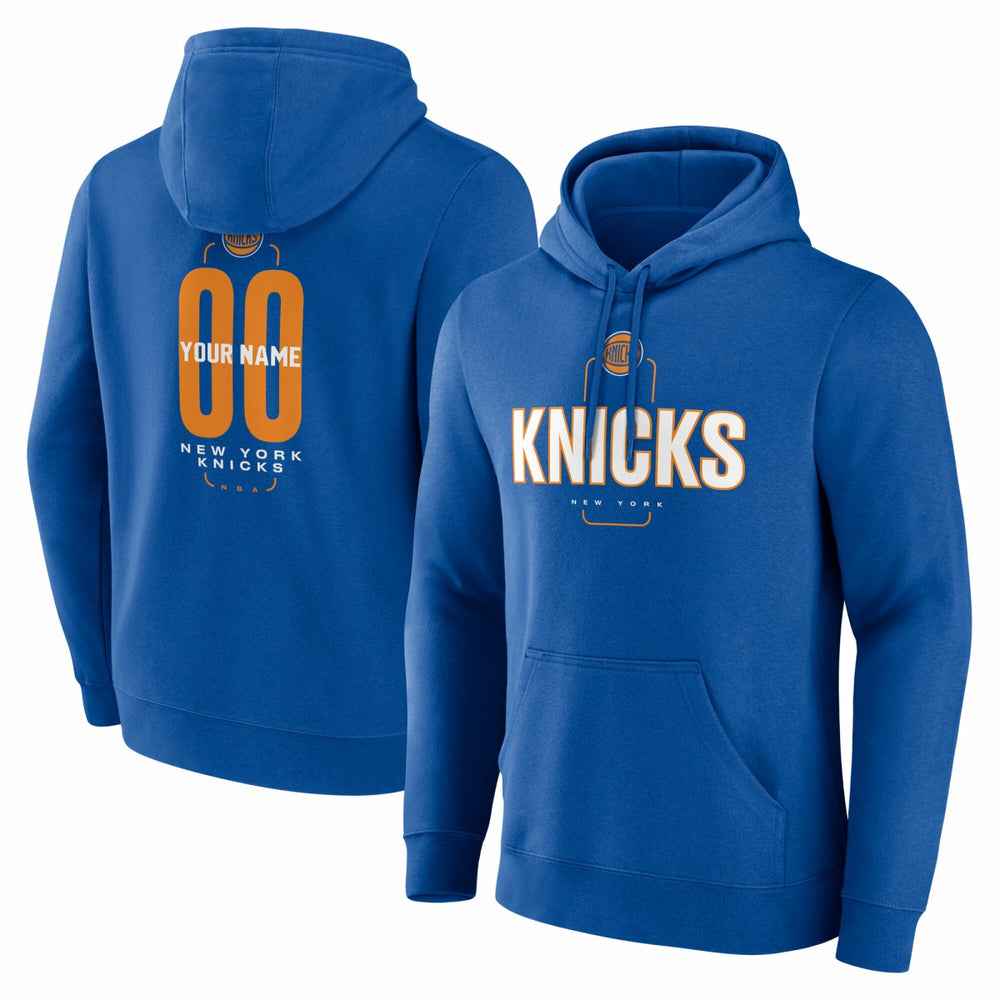 New York Knicks Center Court Name & Number Custom Hoodie - Blue sale