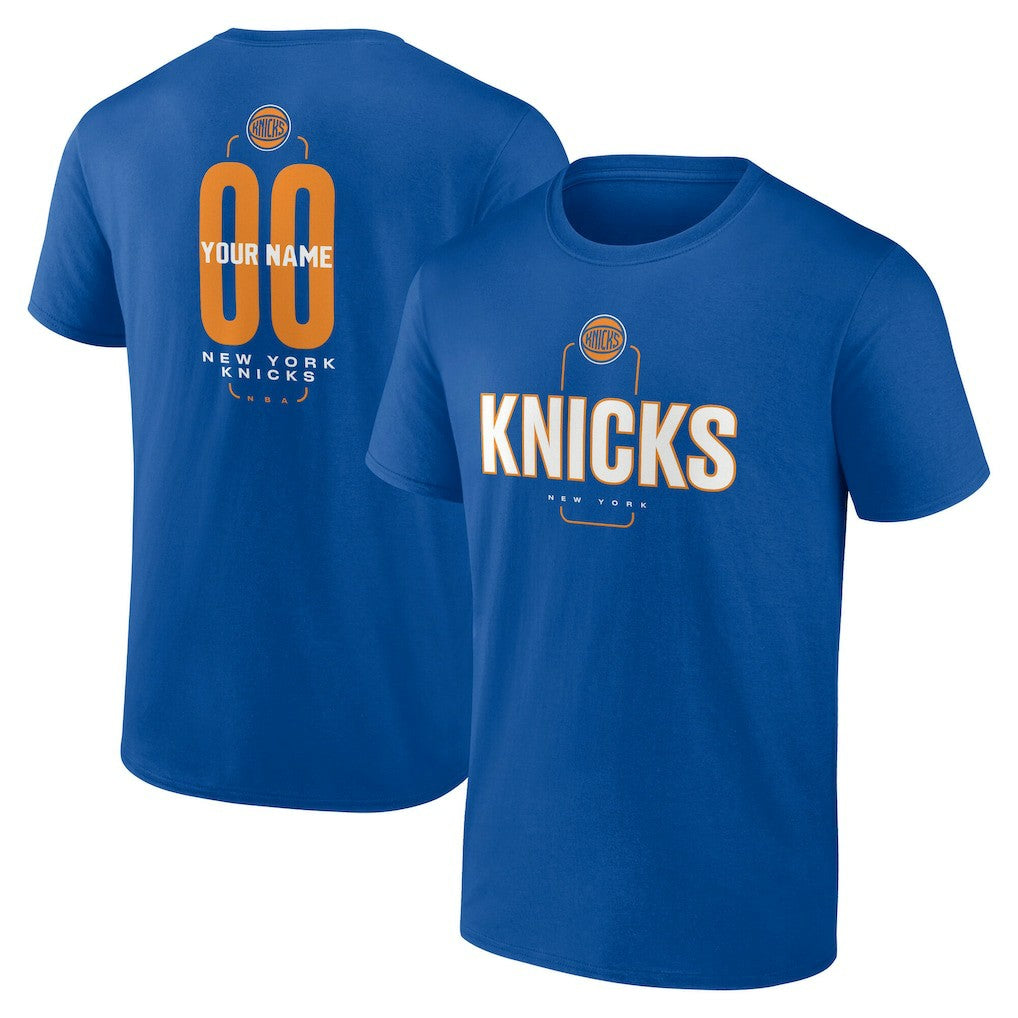 New York Knicks Center Court Name & Number Custom T-Shirt - Blue online