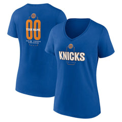 New York Knicks Women's Center Court Name & Number Custom V-Neck T-Shirt - Blue outlet