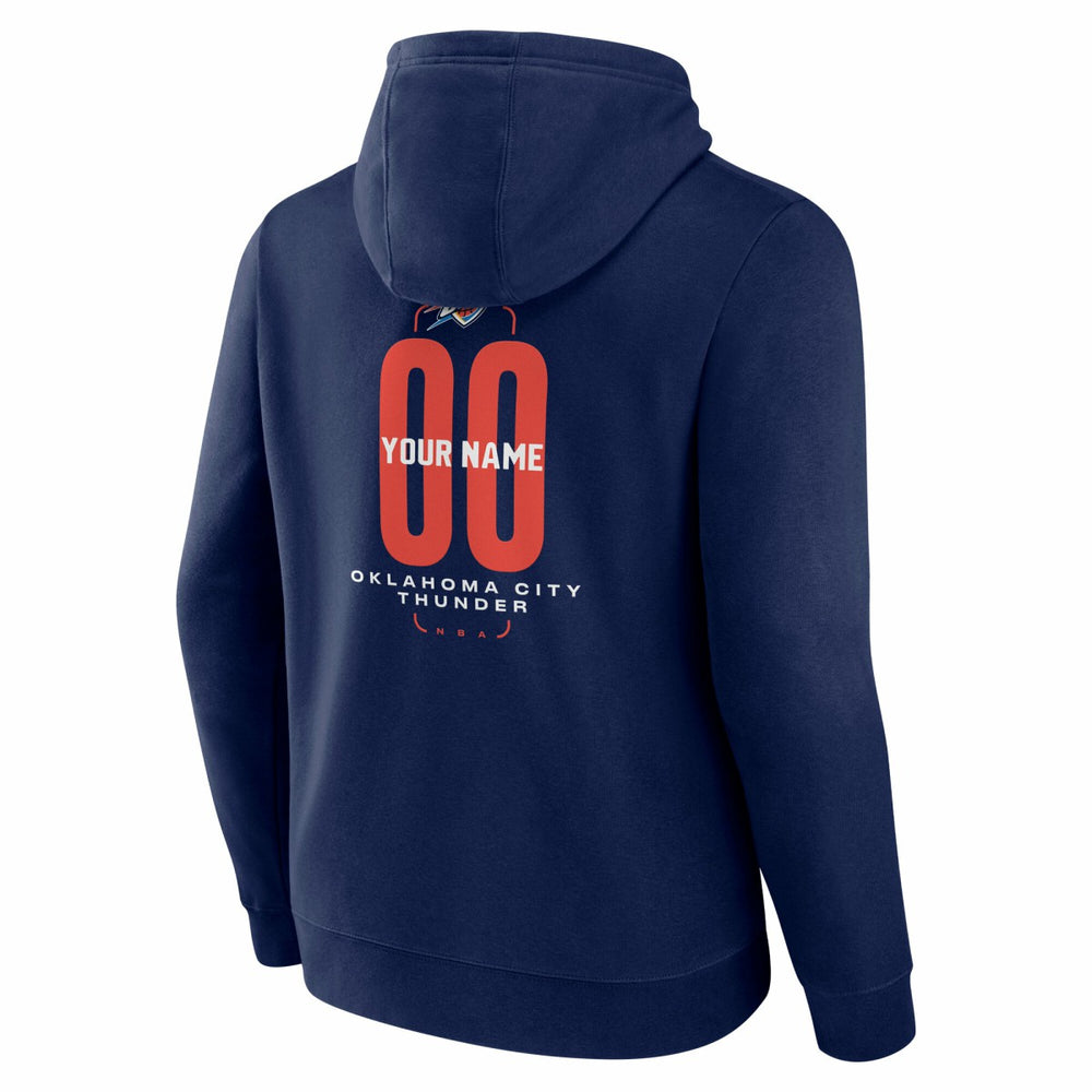 Oklahoma City Thunder Center Court Name & Number Custom Hoodie - Navy discount