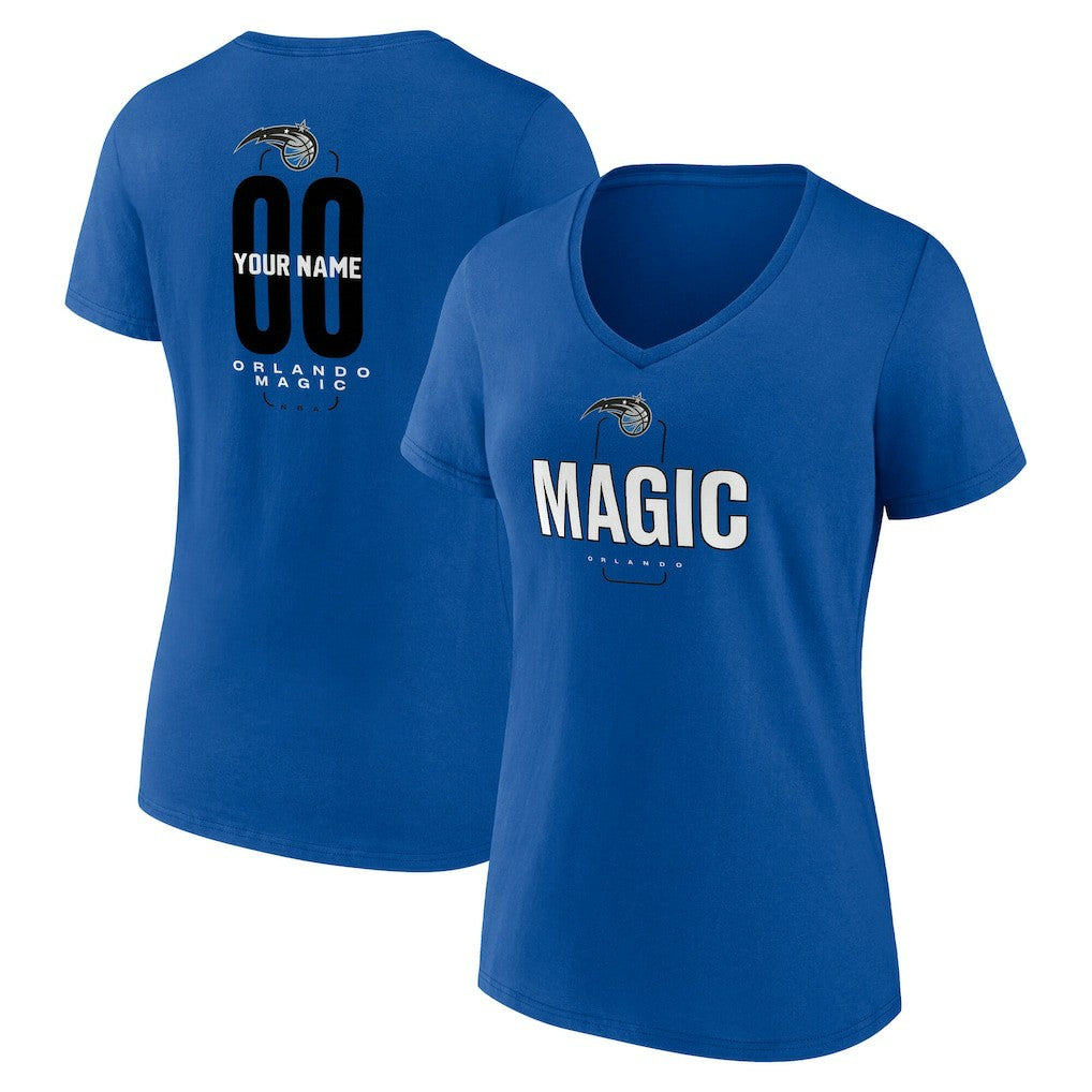 Orlando Magic Women's Center Court Name & Number Custom V-Neck T-Shirt - Blue shop