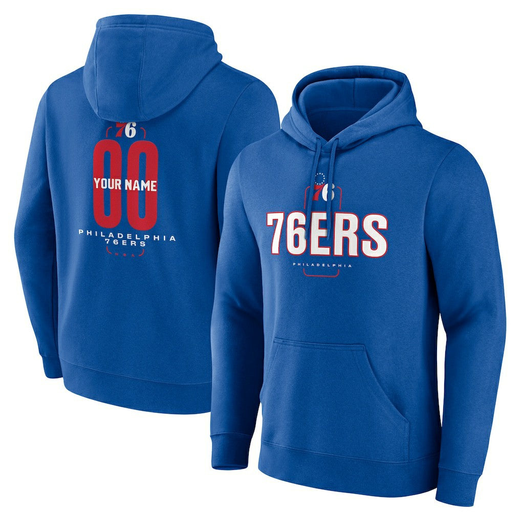 Philadelphia 76ers Center Court Name & Number Custom Hoodie - Royal on sale