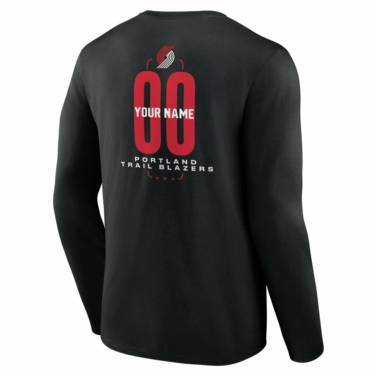Portland Trail Blazers Center Court Name & Number Custom Long Sleeve T-Shirt - Black shop