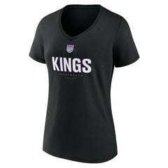 Sacramento Kings Women's Center Court Name & Number Custom V-Neck T-Shirt - Black sale