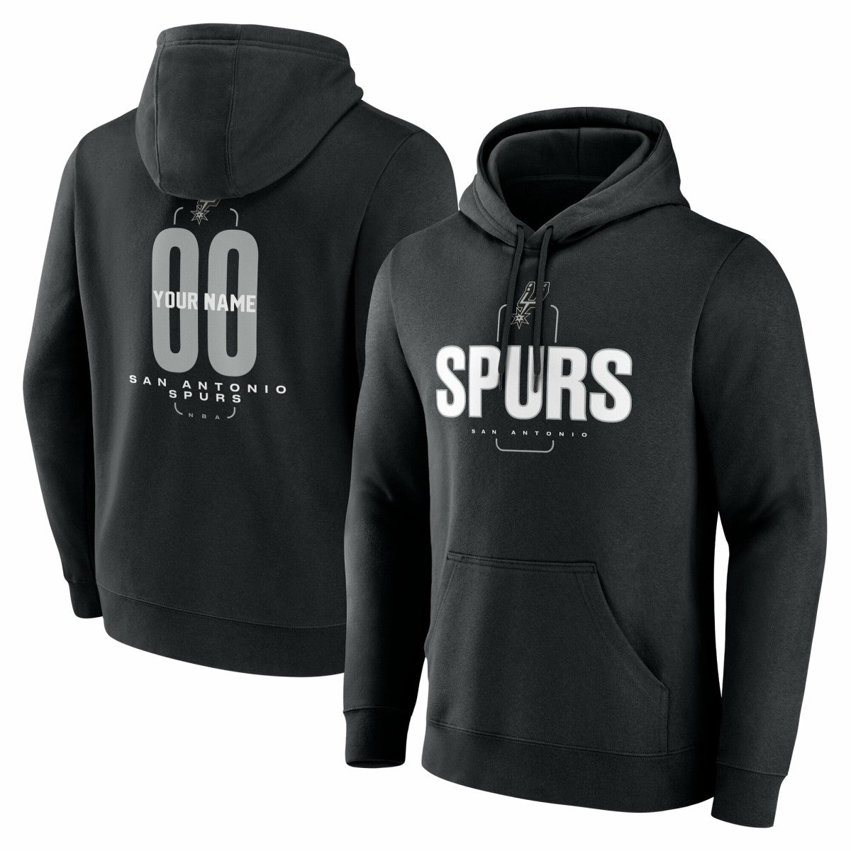 San Antonio Spurs Center Court Name & Number Custom Hoodie - Black outlet