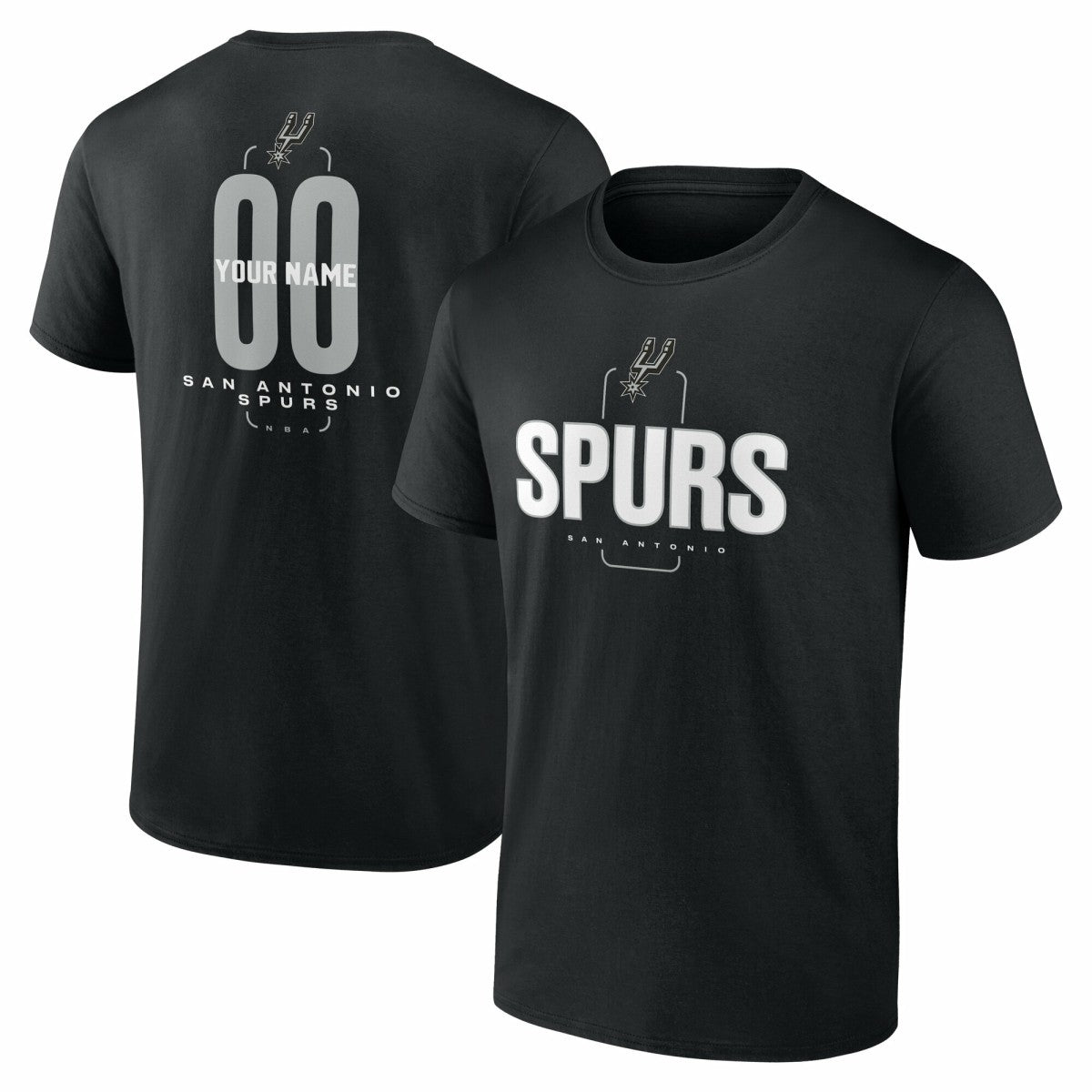 San Antonio Spurs Center Court Name & Number Custom T-Shirt - Black online