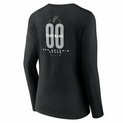 San Antonio Spurs Women's Center Court Name & Number Custom Long Sleeve V-Neck T-Shirt - Black on sale
