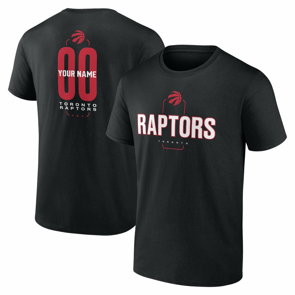Toronto Raptors Center Court Name & Number Custom T-Shirt - Black outlet