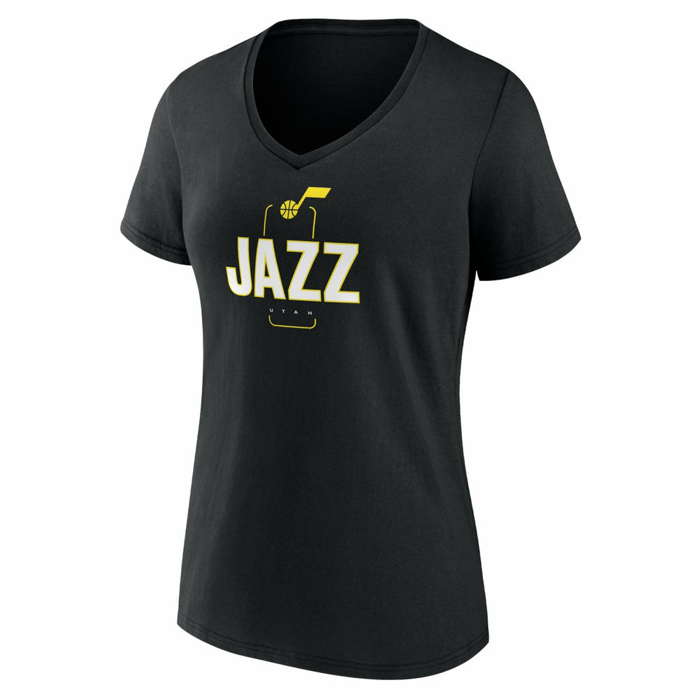 Utah Jazz Women's Center Court Name & Number Custom V-Neck T-Shirt - Black outlet