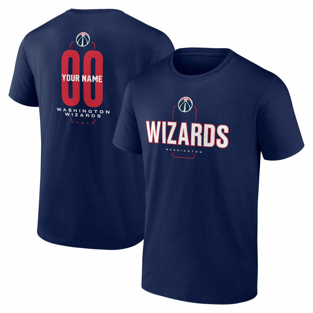 Washington Wizards Center Court Name & Number Custom T-Shirt - Navy on sale