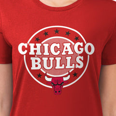 Chicago Bulls G-III 4Her by Carl Banks Women's Super-Slim Lightweight Pinstripe Circle Graphic T-Shirt sale - Red online