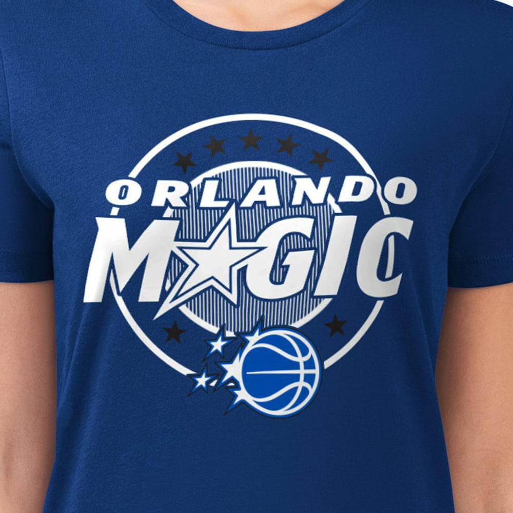 Orlando Magic G-III 4Her by Carl Banks Women's Super-Slim Lightweight Pinstripe Circle Graphic T-Shirt - Blue sale