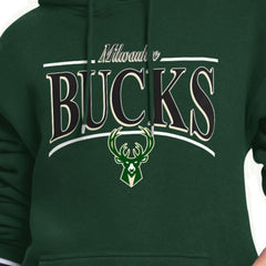 Milwaukee Bucks Starter Women's Arch Stripe Fleece Hoodie - Hunter Green discount