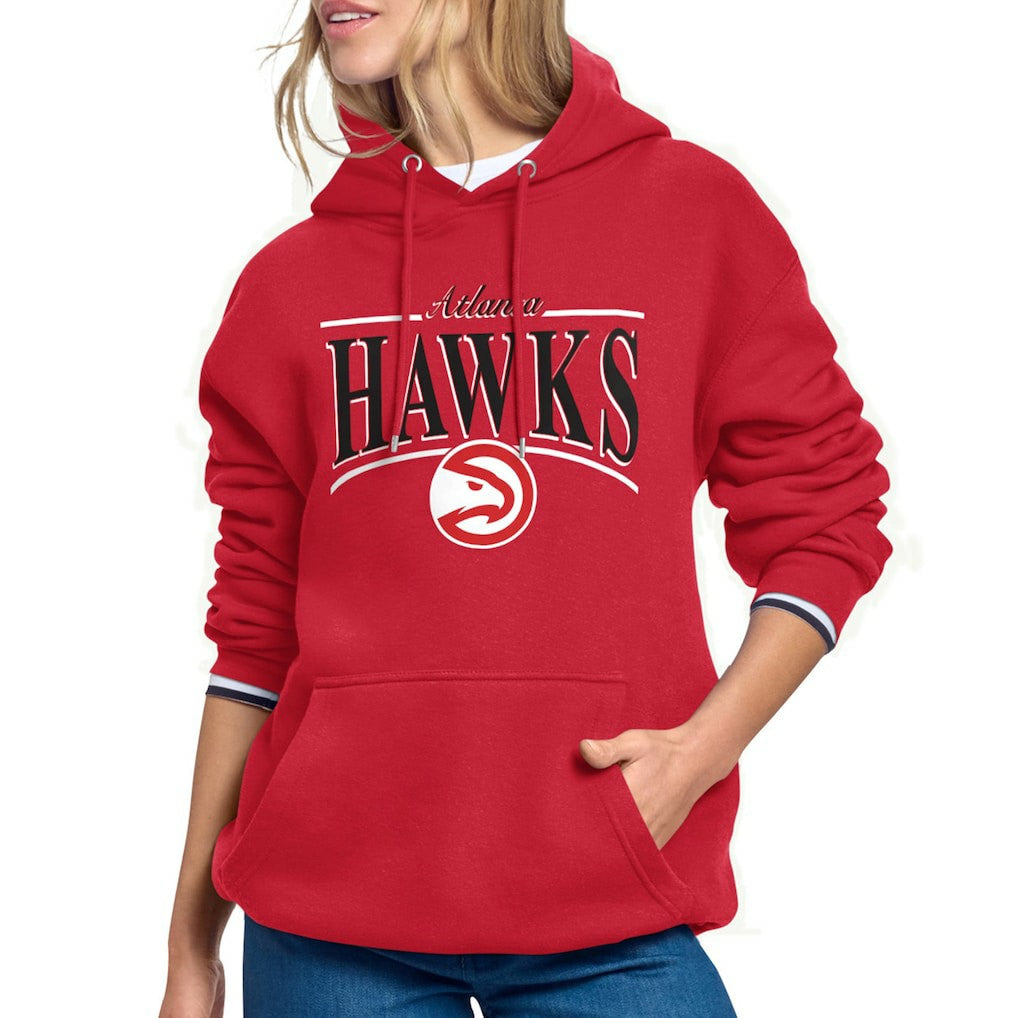 Atlanta Hawks Starter Women's Arch Stripe Fleece Hoodie - Red shop