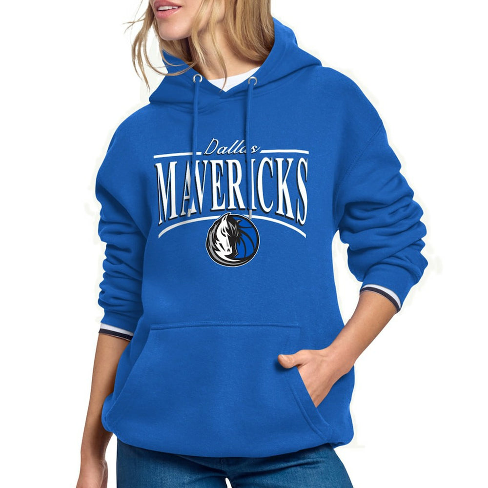 Dallas Mavericks Starter Women's Arch Stripe Fleece Hoodie sale - Blue for sale