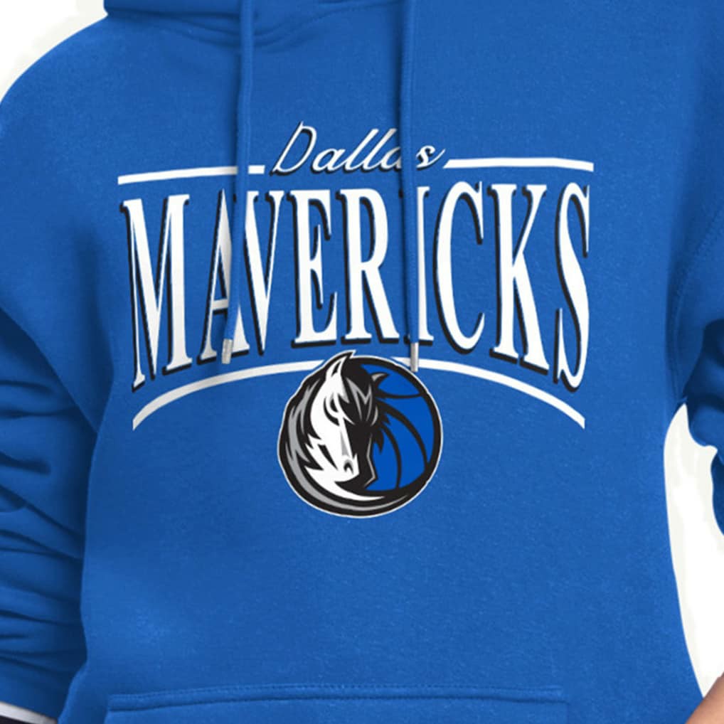 Dallas Mavericks Starter Women's Arch Stripe Fleece Hoodie sale - Blue for sale