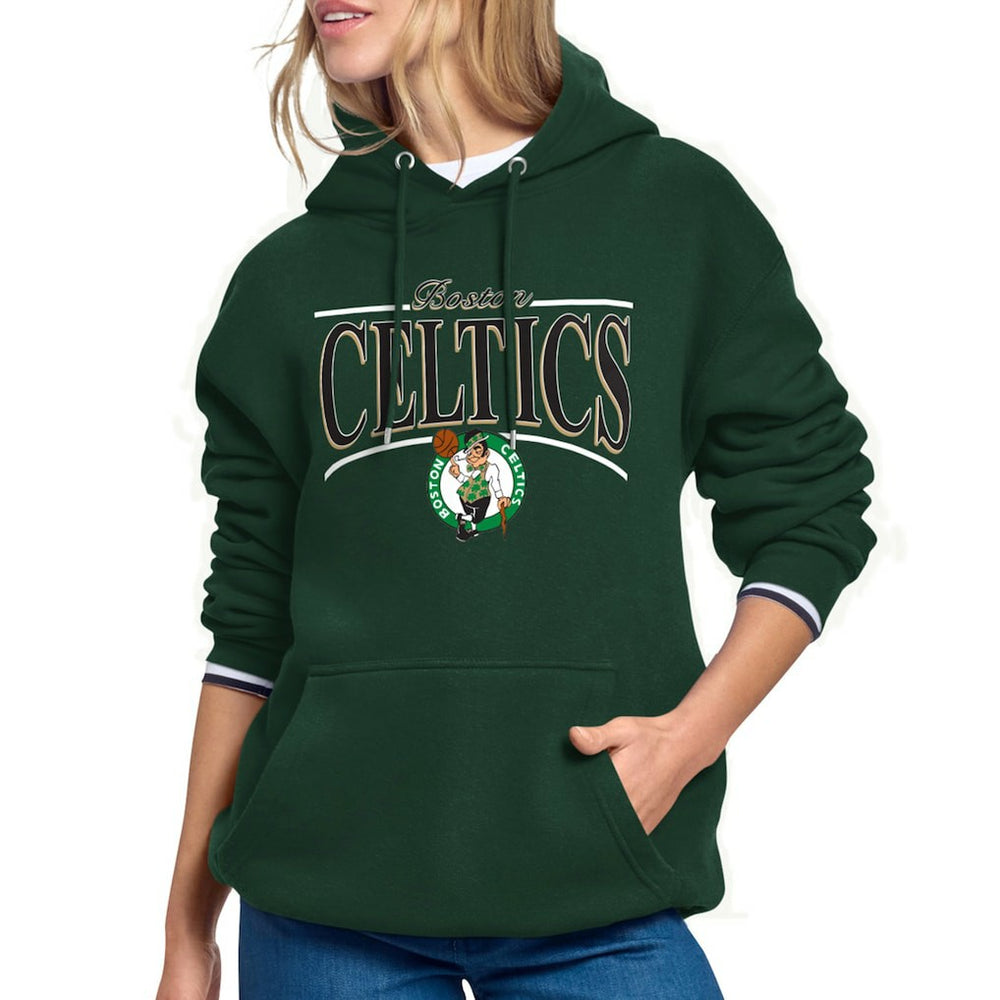 Boston Celtics Starter Women's Arch Stripe Fleece Hoodie - Kelly Green sale