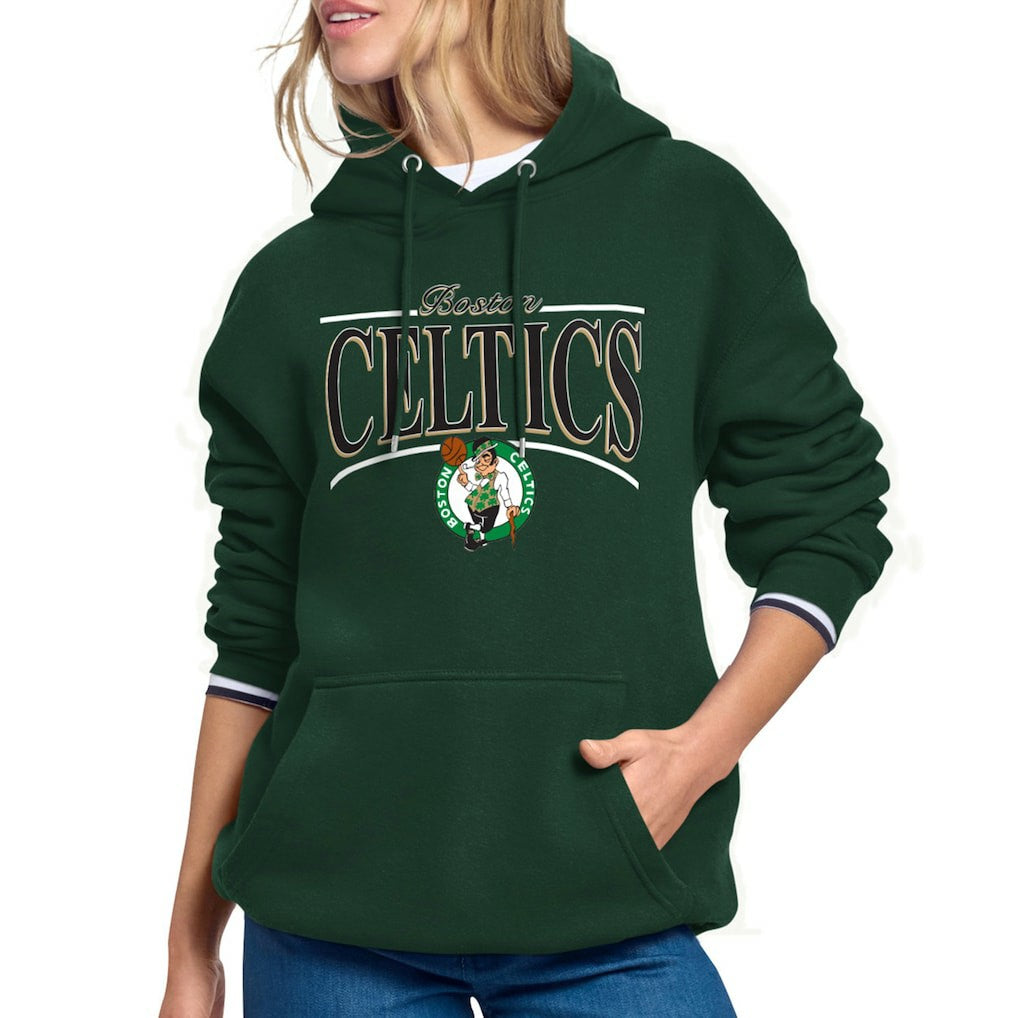 Boston Celtics Starter Women's Arch Stripe Fleece Hoodie - Kelly Green sale