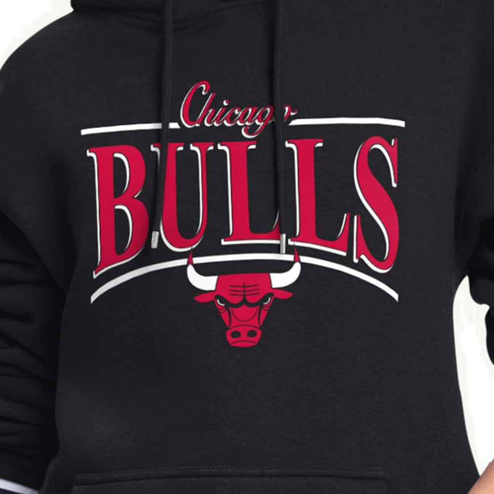 Chicago Bulls Starter Women's Arch Stripe Fleece Hoodie - Black shop