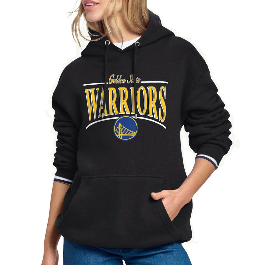 Golden State Warriors Starter Women's Arch Stripe Fleece Hoodie sale - Black on sale