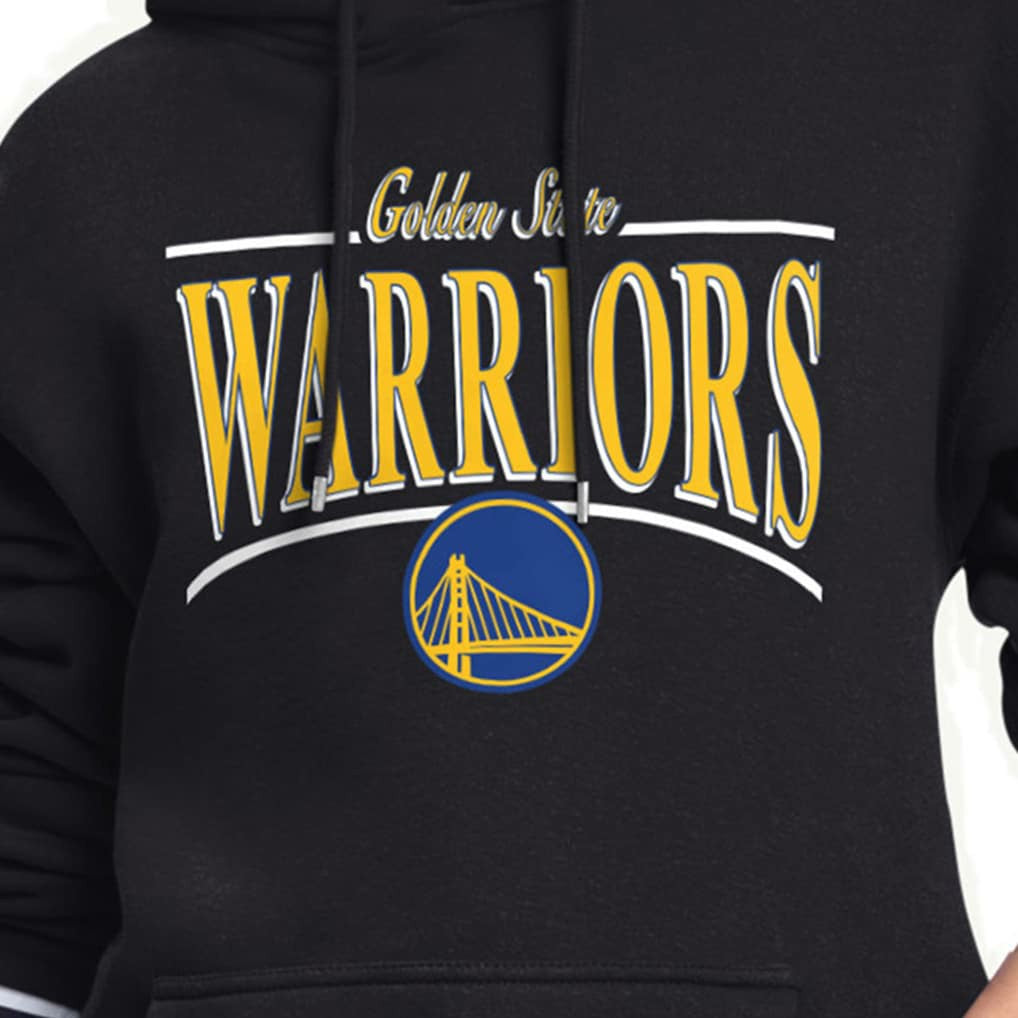 Golden State Warriors Starter Women's Arch Stripe Fleece Hoodie sale - Black on sale