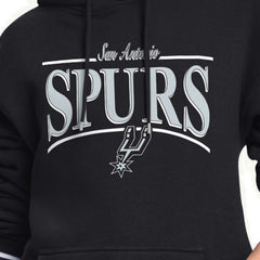 San Antonio Spurs Starter Women's Arch Stripe Fleece Hoodie - Black shop