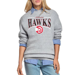 Atlanta Hawks Starter Women's Arch Stripe Fleece Crewneck Sweatshirt - Gray outlet