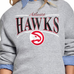 Atlanta Hawks Starter Women's Arch Stripe Fleece Crewneck Sweatshirt - Gray outlet