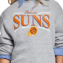 Phoenix Suns Starter Women's Arch Stripe Fleece Crewneck Sweatshirt - Gray for sale