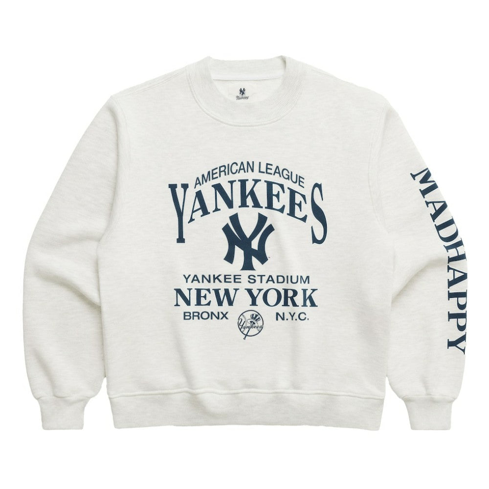 New York Yankees Madhappy Unisex High Rib Sweatshirt - Heather Gray