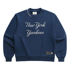 New York Yankees Madhappy Unisex Script Fleece Sweatshirt - Blue