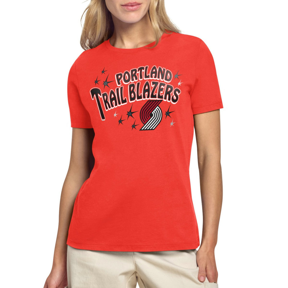 Portland Trail Blazers Starter Women's Fireworks T-Shirt - Red shop